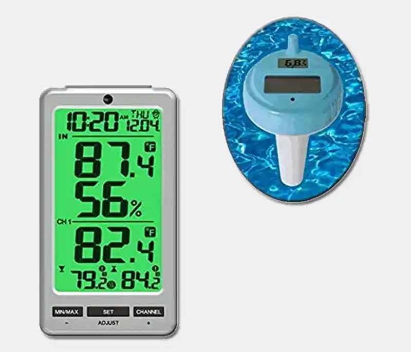  SWIMLINE HYDROTOOLS Solar Powered Digital LCD Thermometer  Large Floating Easy Read For Water Temperature Shatter Resistant With  String For Outdoor And Indoor Swimming Pools Spas Ponds Bathtubs :  Thermometer For