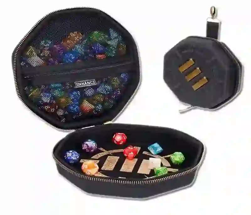 ENHANCE Tabletop Gaming Dice Case and Dice Rolling Tray